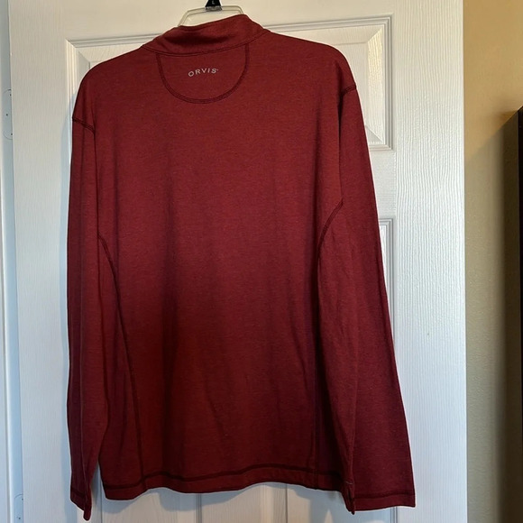 Orvis men’s red long sleeve quarter zip shirt size medium - Picture 5 of 8
